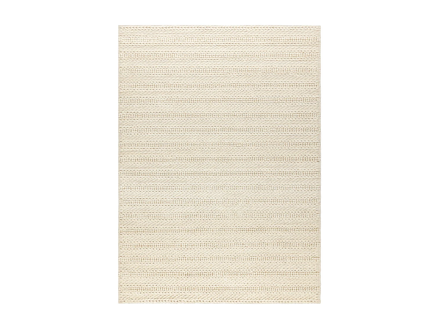 Tapis en laine TAHAR 99002B crème - TISSÉ MAIN boucle, Lignes  160x240 cm