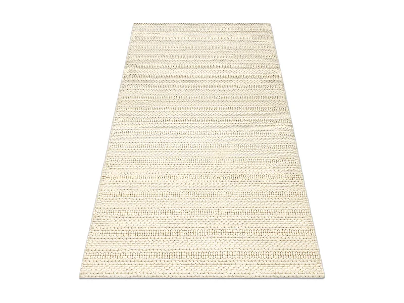 Tapis en laine TAHAR 99002B crème - TISSÉ MAIN boucle, Lignes  160x240 cm