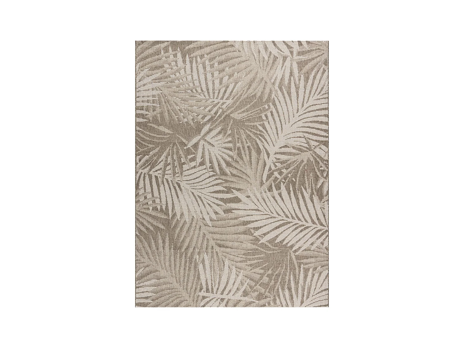 TAPIS EN CORDE SIZAL FLOORLUX 20504 FEUILLES gris foncé / Champagne J 80x150 cm