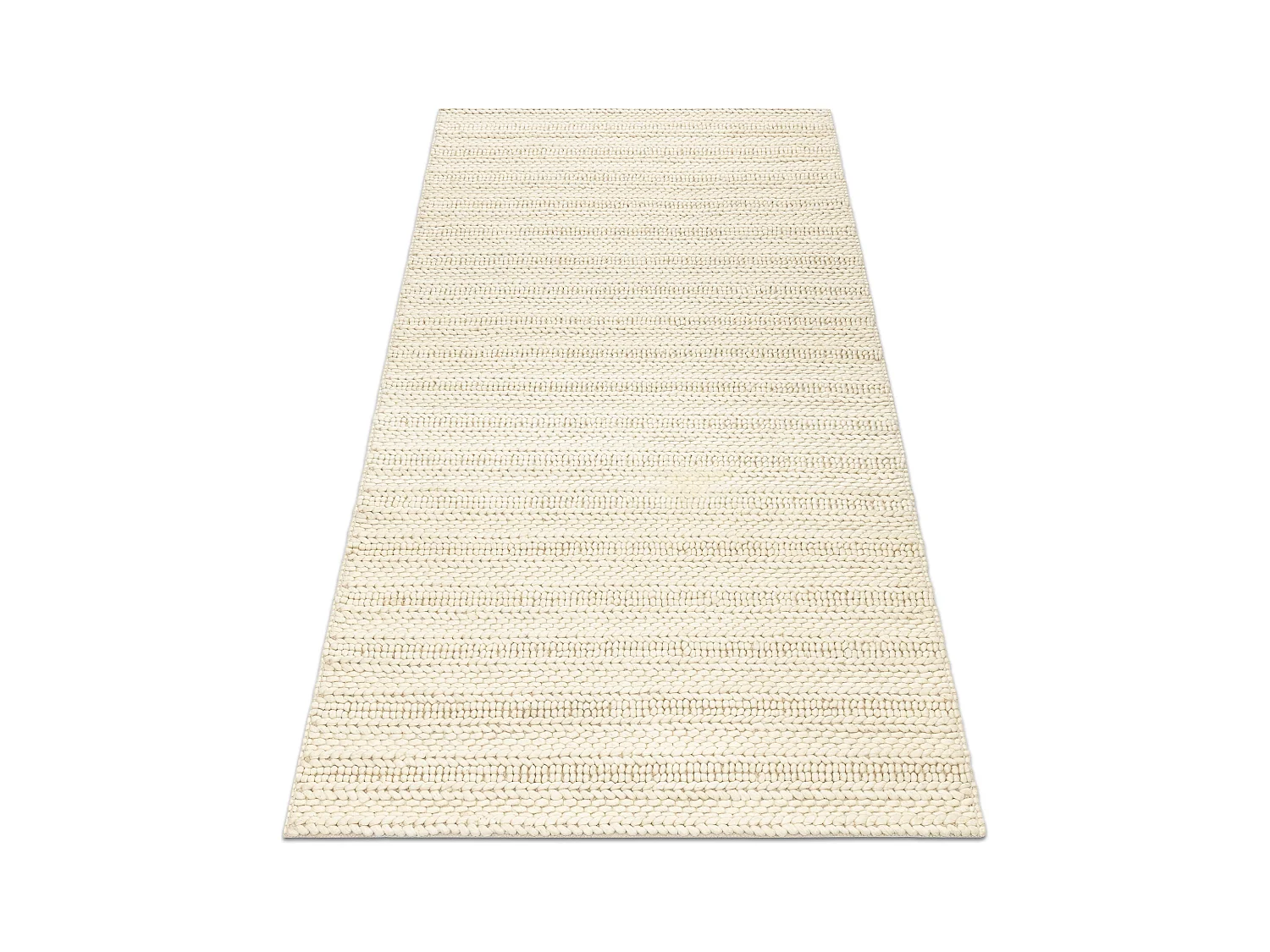 Tapis en laine TAHAR 99002B crème - TISSÉ MAIN boucle, Lignes  120x180 cm