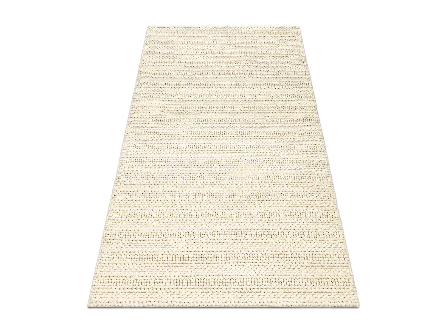 Tapis en laine TAHAR 99002B crème - TISSÉ MAIN boucle, Lignes  120x180 cm