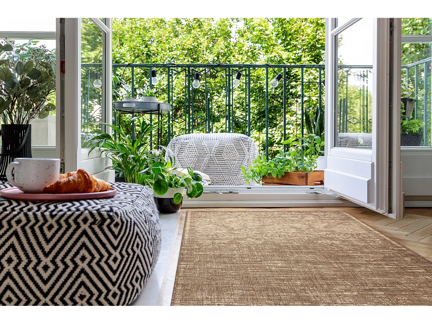 TAPIS EN CORDE SIZAL FLOORLUX 20211 café / naturel 60x110 cm