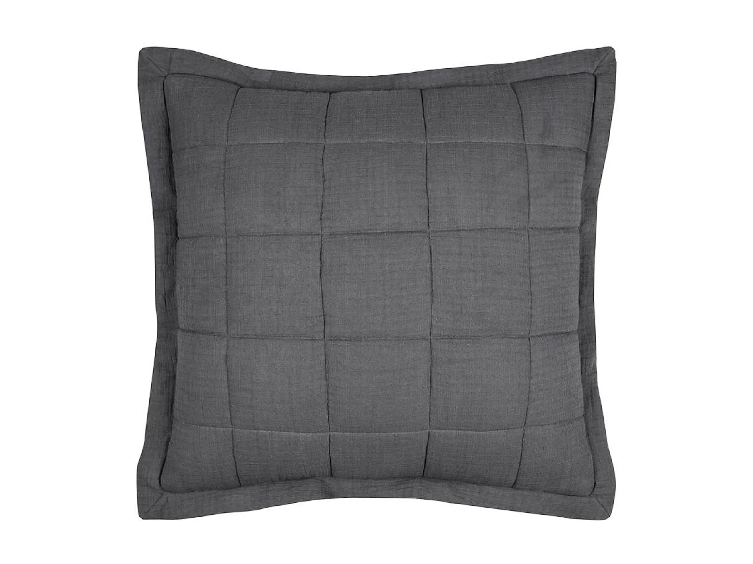 Cojín cuadrado liso de gasa de algodón con costuras