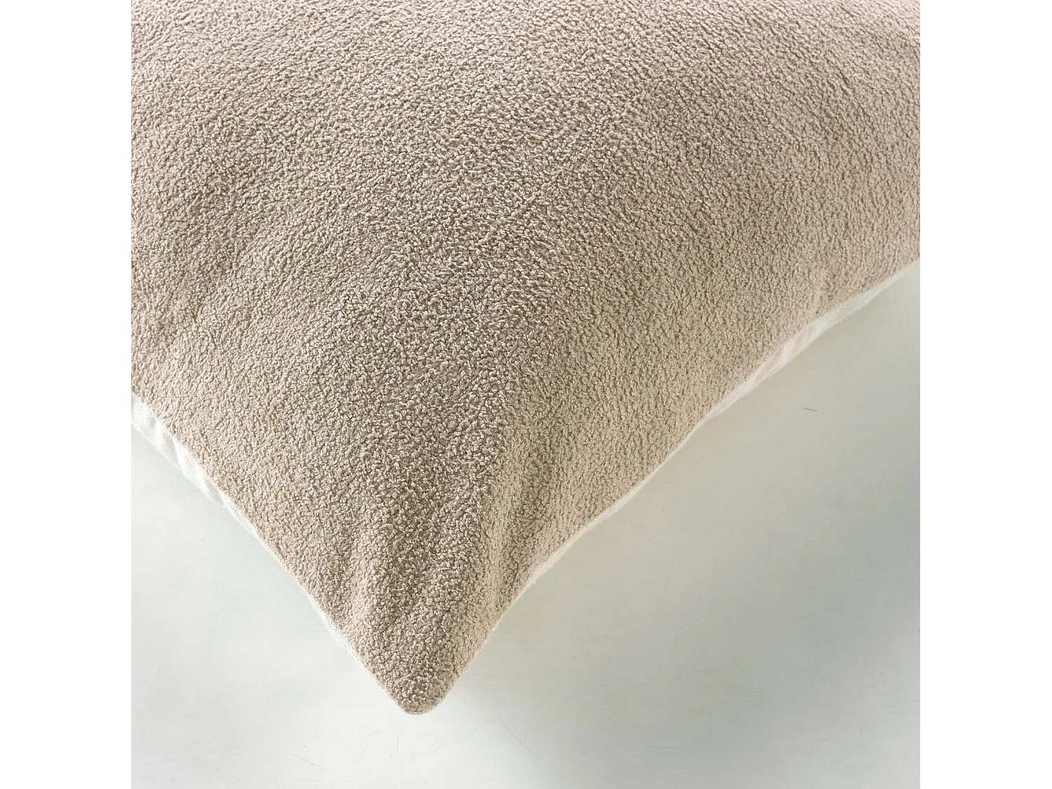 Coussin Déco Bouclette "Tessa" 45x45cm Beige