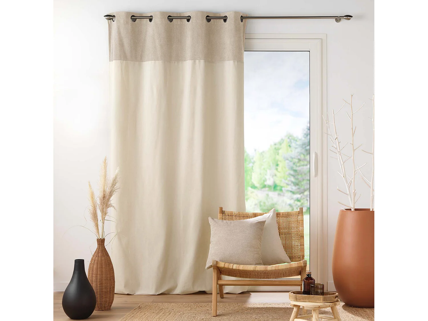 Coussin Déco Bouclette "Tessa" 45x45cm Beige