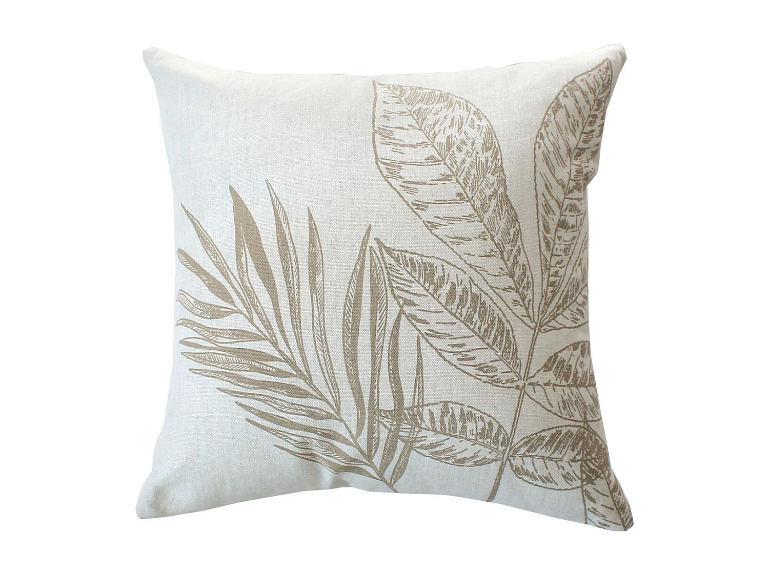 Coussin Déco à Motifs "Natura" 40x40cm Écru & Naturel