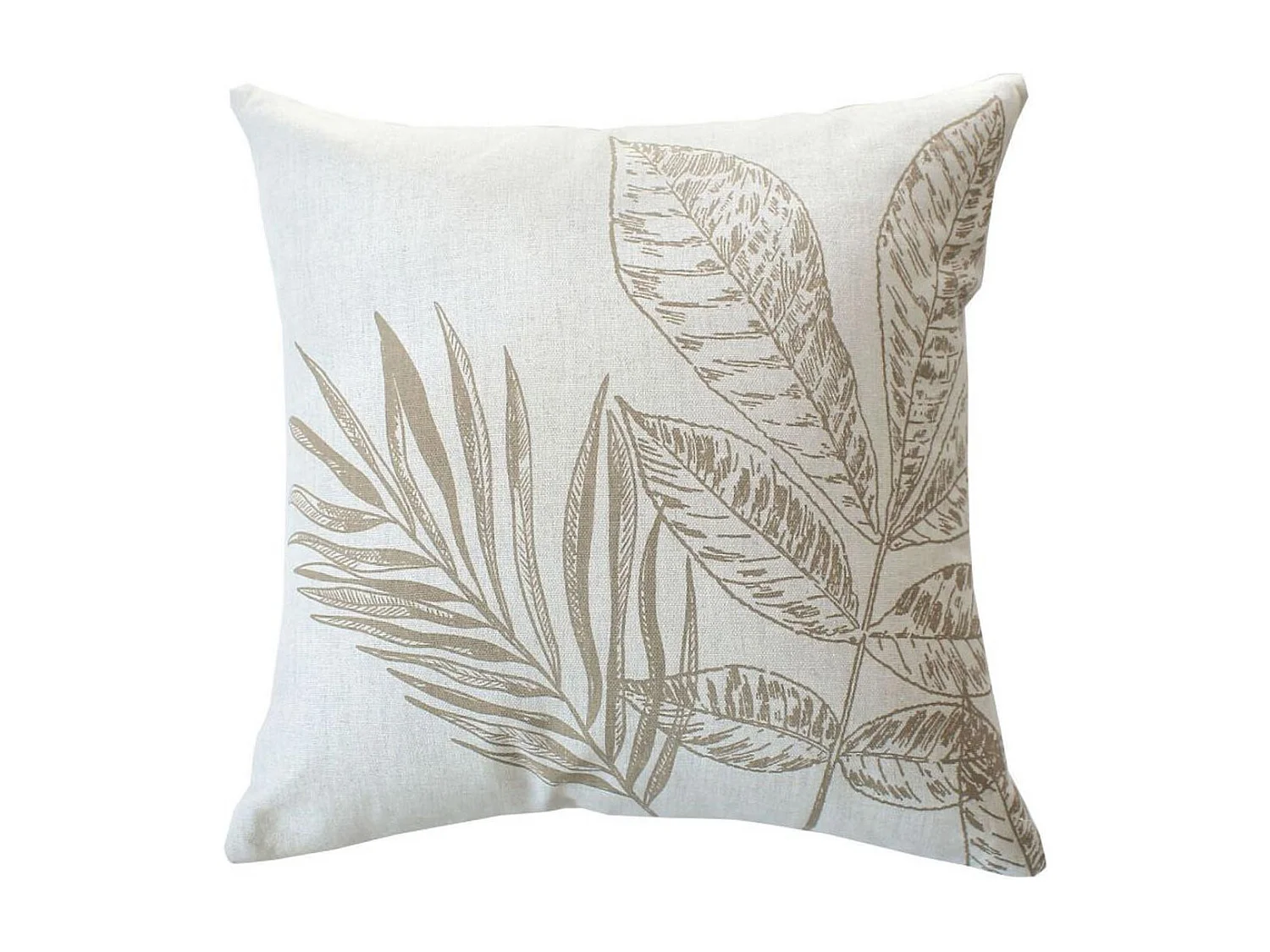 Coussin Déco à Motifs "Natura" 40x40cm Écru & Naturel