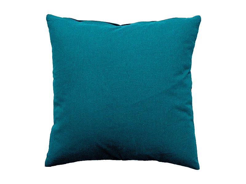 Coussin Déco Uni Déhoussable "Panama" 40x40cm Bleu Canard