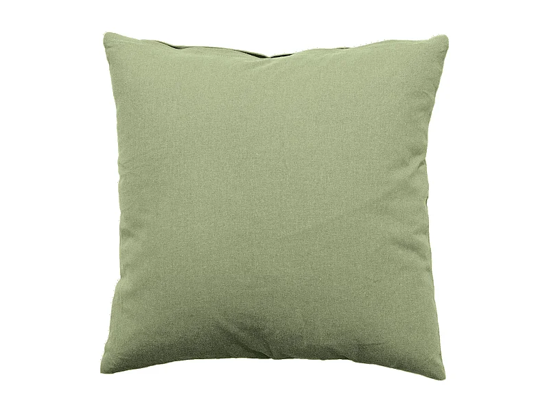 Coussin Déco Uni Déhoussable "Panama" 40x40cm Vert Olive