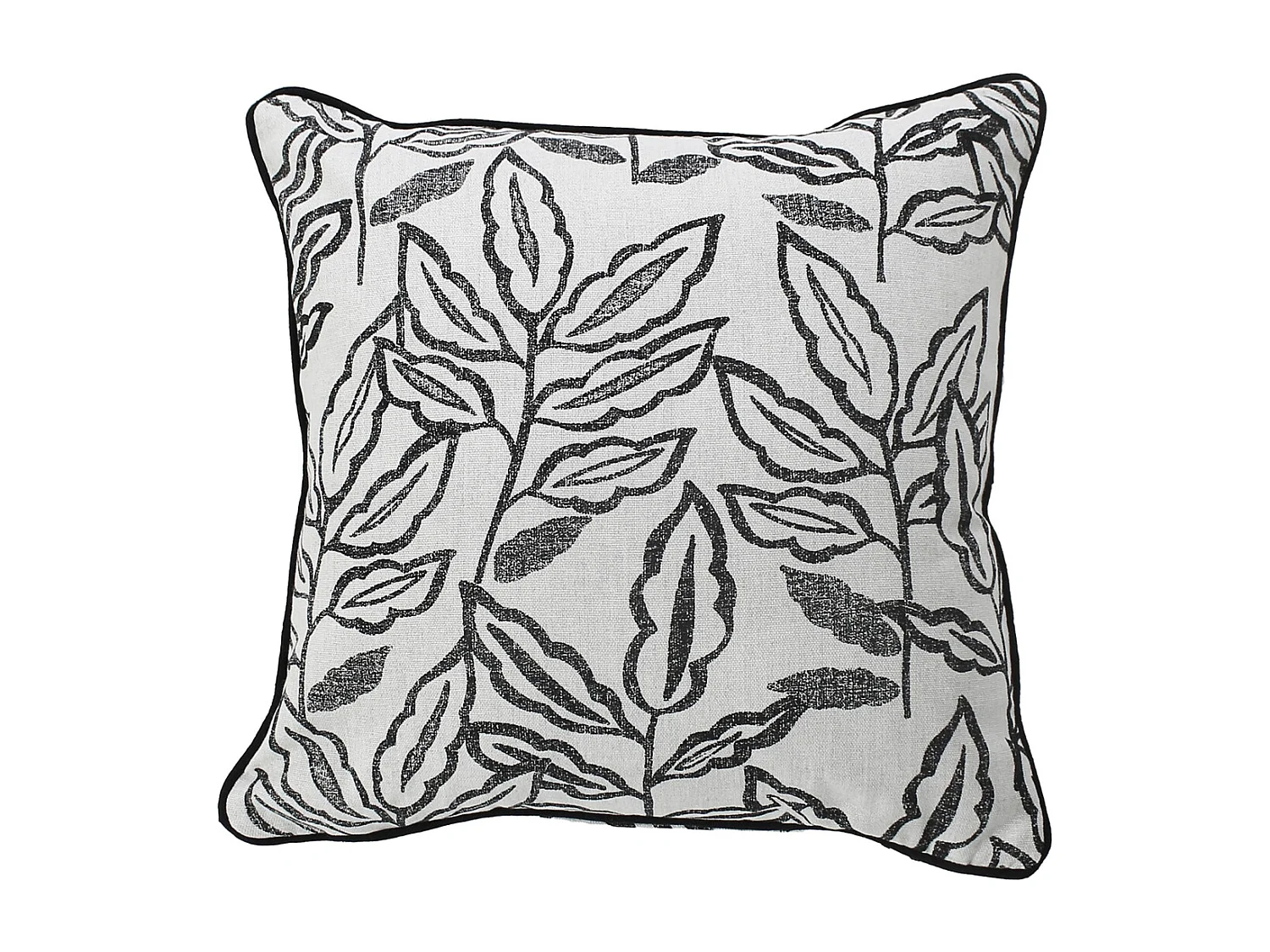 Coussin Déco à Motifs "Lodge" 40x40cm Écru & Noir