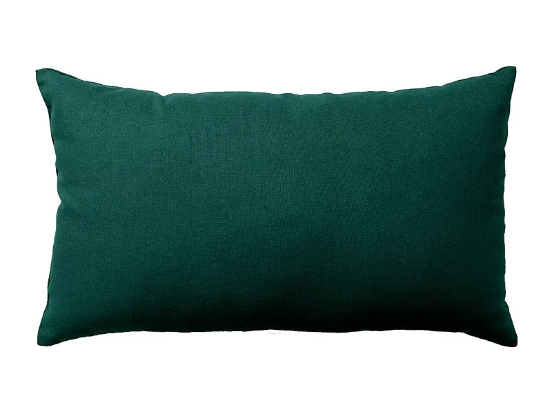 Coussin Déco Uni "Panama" 30x50cm Vert Foncé