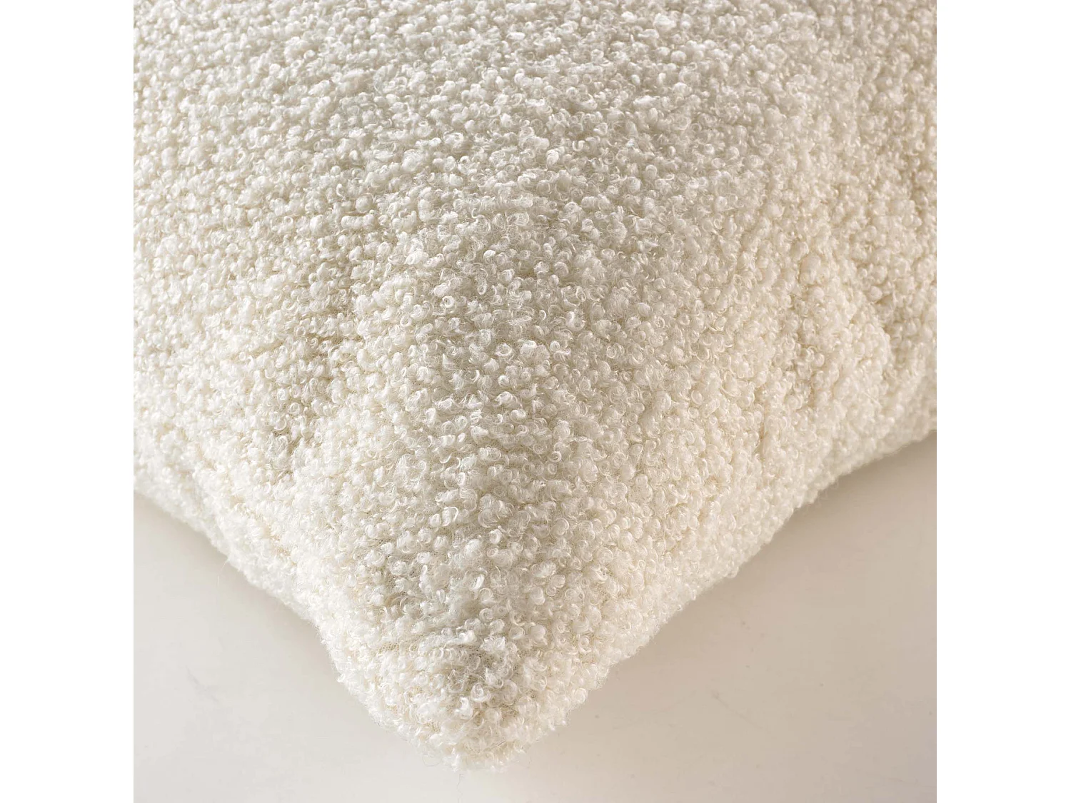 Coussin Déco Bouclette "Wooly" 45x45cm Naturel