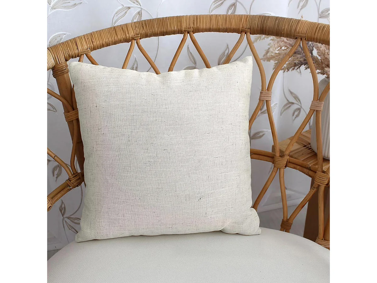 Coussin Déco Uni "Natura" 40x40cm Écru