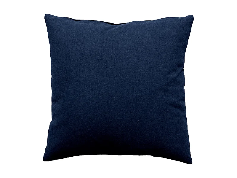 Coussin Déco Uni Déhoussable "Panama" 40x40cm Bleu Marine