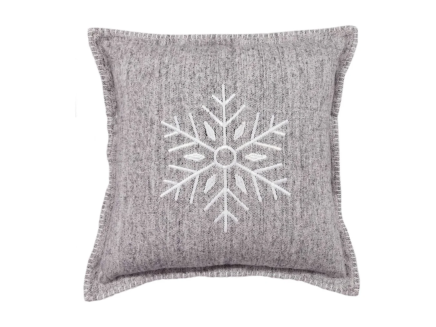 Coussin carré flocon de neige en coton brossé