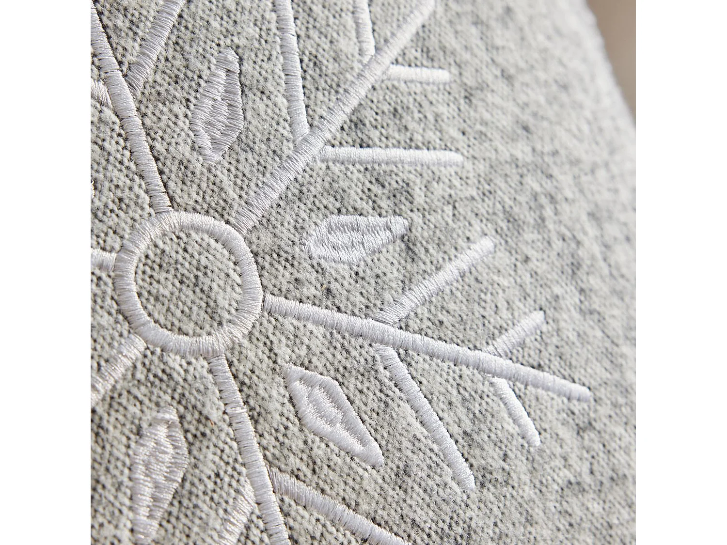 Coussin carré flocon de neige en coton brossé