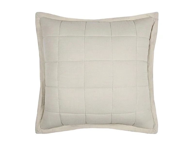 Cojín cuadrado liso de gasa de algodón con costuras