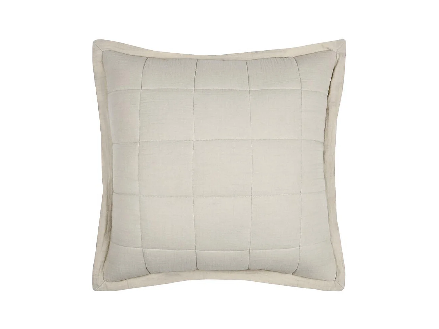 Coussin carré uni en gaze de coton surpiquée