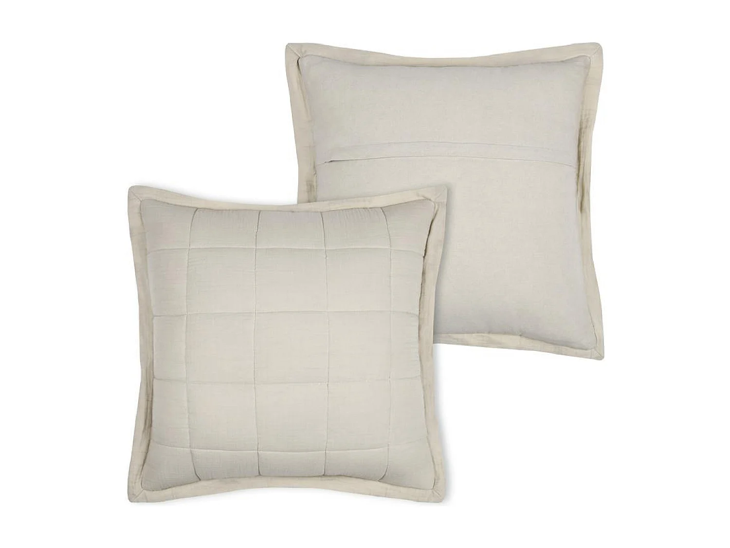 Cojín cuadrado liso de gasa de algodón con costuras