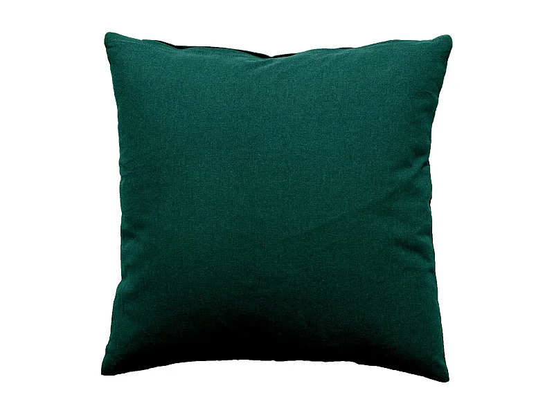 Coussin Déco Uni Déhoussable "Panama" 60x60cm Vert Foncé