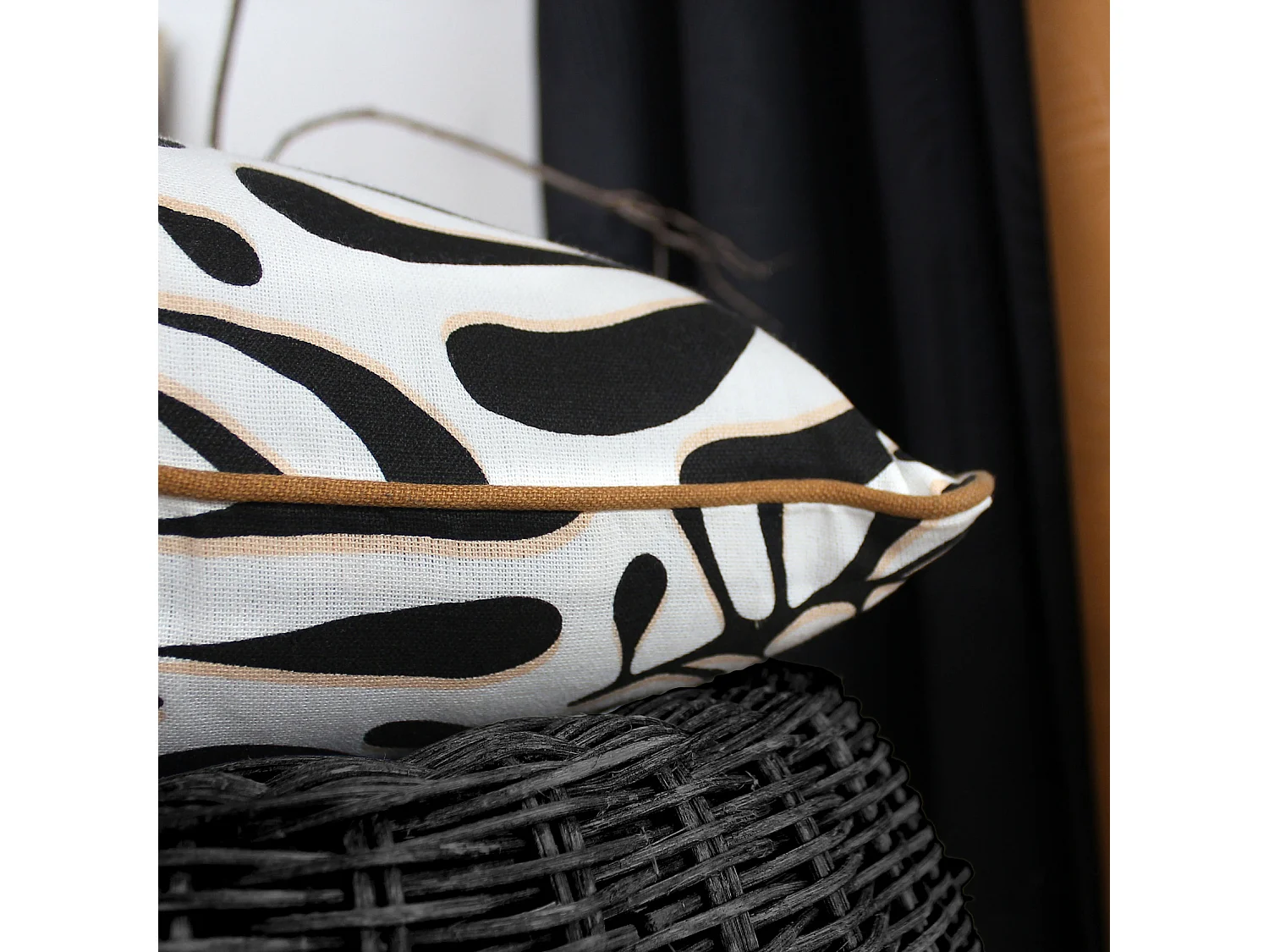 Coussin Déco Imprimé "Signature" 40x40cm Écru