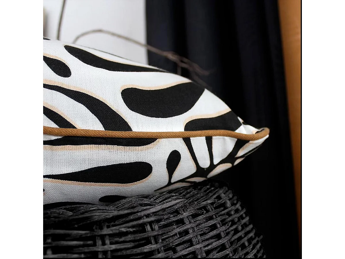 Coussin Déco Imprimé "Signature" 40x40cm Écru