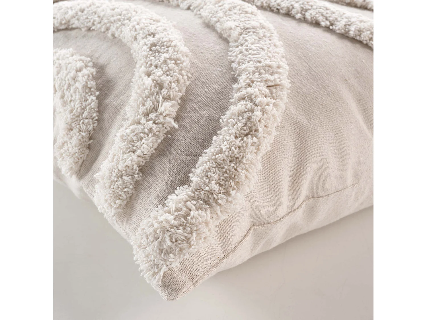 Coussin Déco Tufté "Zita" 40x40cm Naturel