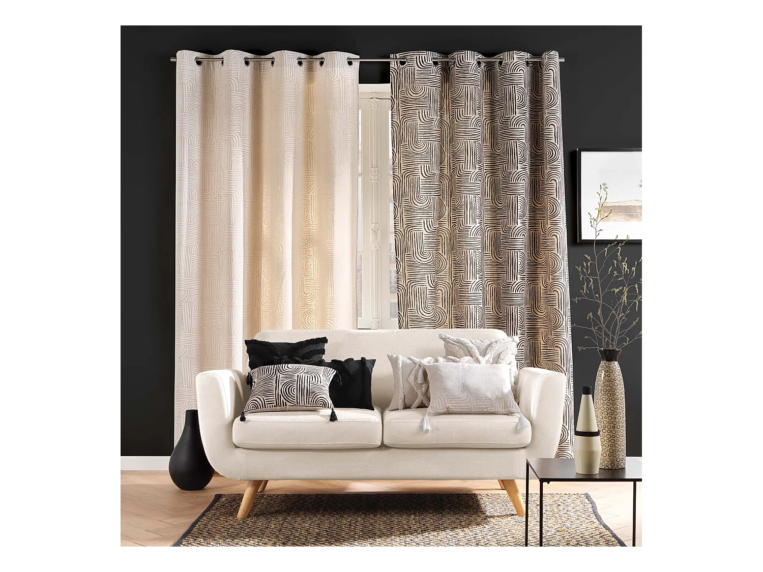 Cojín desenfundable con motivos capitonados