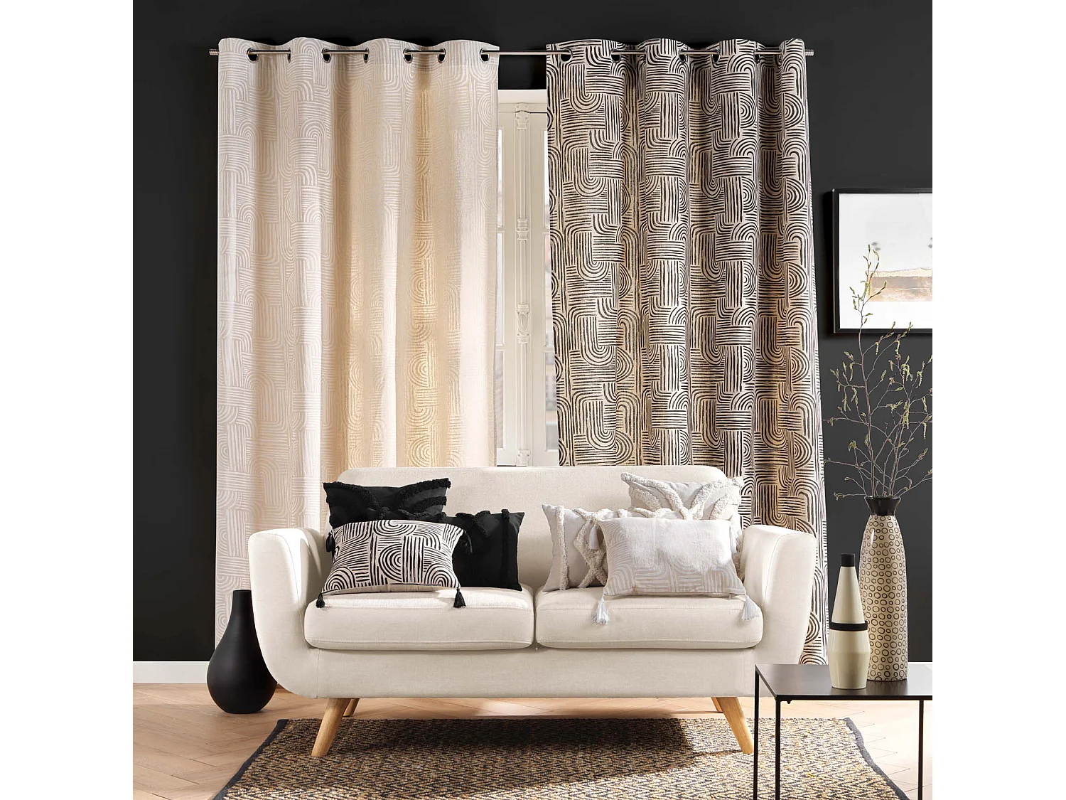 Cojín desenfundable con motivos capitonados