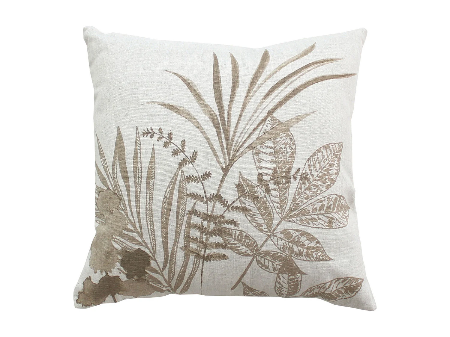 Coussin Déco à Motifs "Natura" 40x40cm Écru