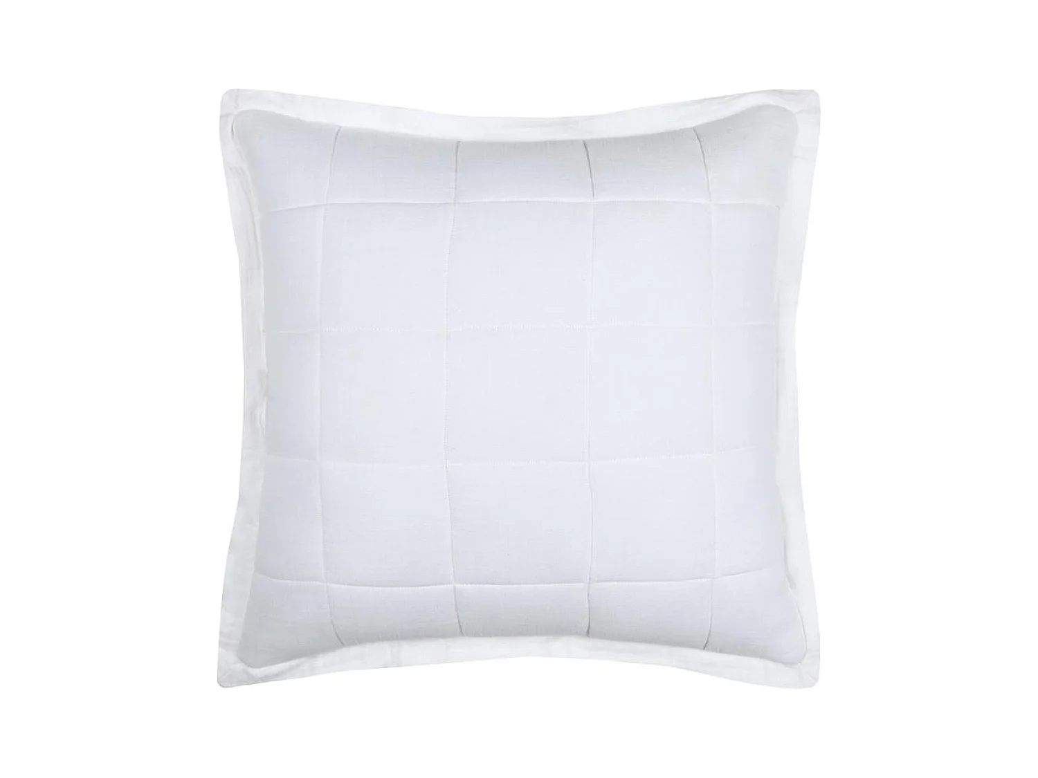 Coussin carré uni en gaze de coton surpiquée