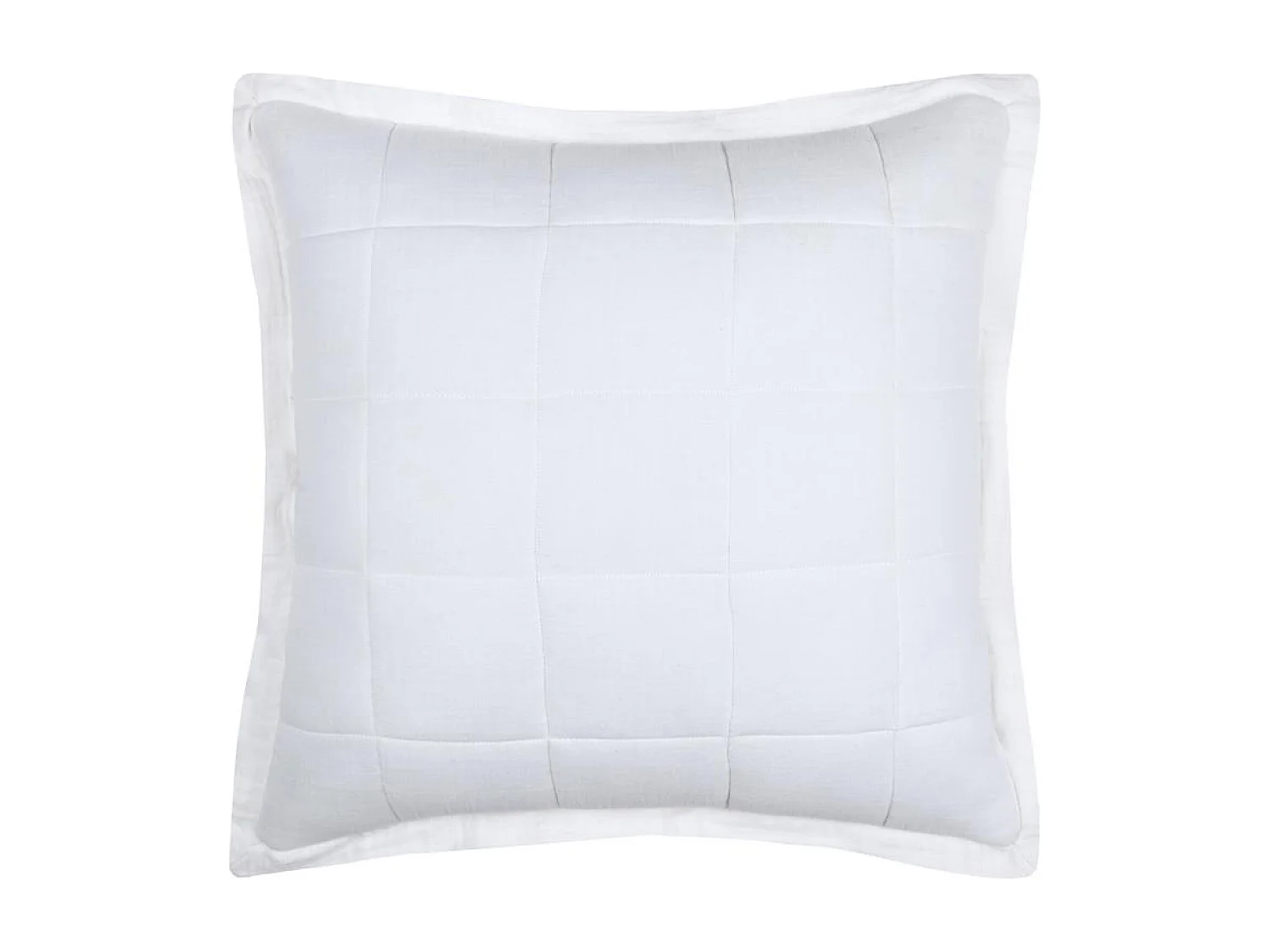 Coussin carré uni en gaze de coton surpiquée