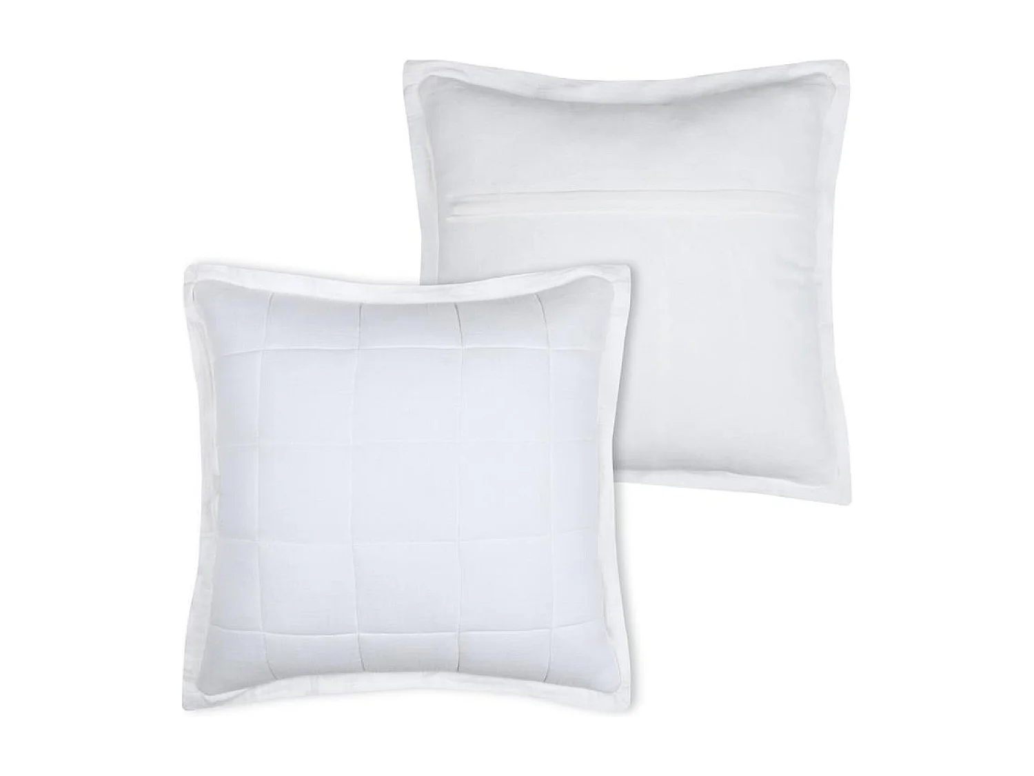 Coussin carré uni en gaze de coton surpiquée