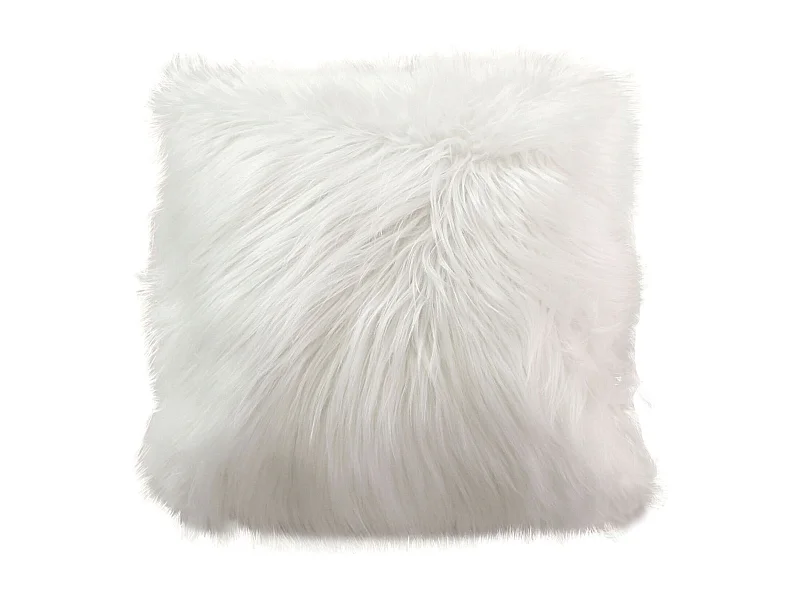 Coussin Déco Effet Fourrure "Epicéa" 45x45cm Écru