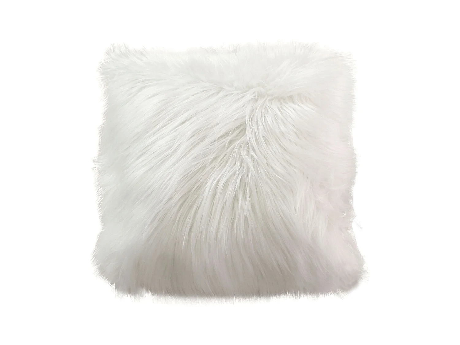 Coussin Déco Effet Fourrure "Epicéa" 45x45cm Écru