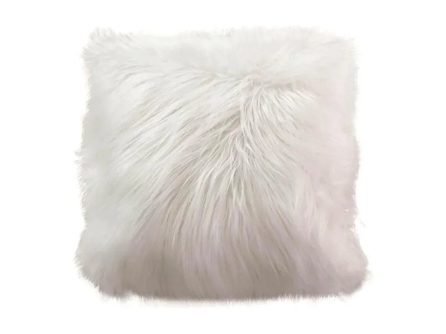 Coussin Déco Effet Fourrure "Epicéa" 45x45cm Écru