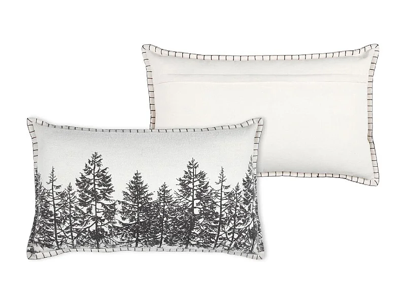 Coussin forêt esprit montagne en velours de coton imprimé