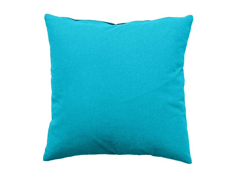 Coussin Déco Uni Déhoussable "Panama" 60x60cm Turquoise