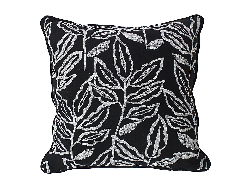 Coussin Déco à Motifs "Lodge" 40x40cm Noir & Blanc