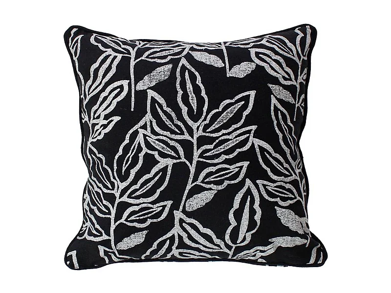Coussin Déco à Motifs "Lodge" 40x40cm Noir & Blanc
