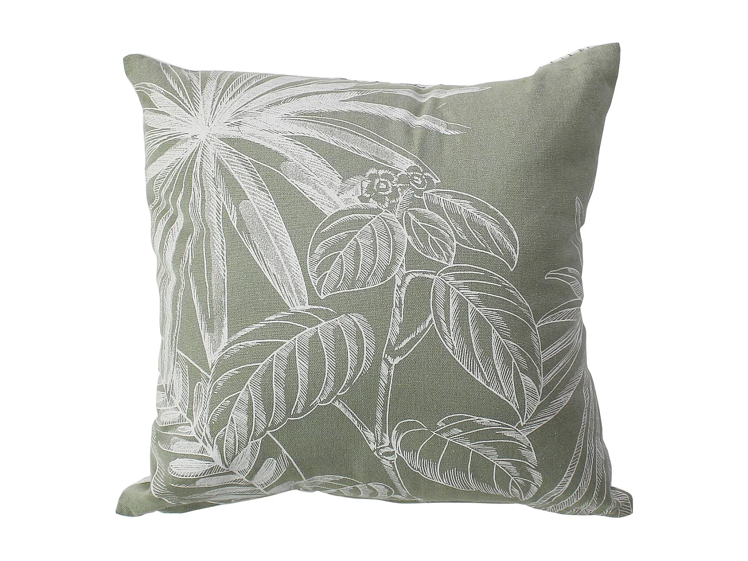 Coussin Déco Imprimé "Mambo" 40x40cm Vert Olive