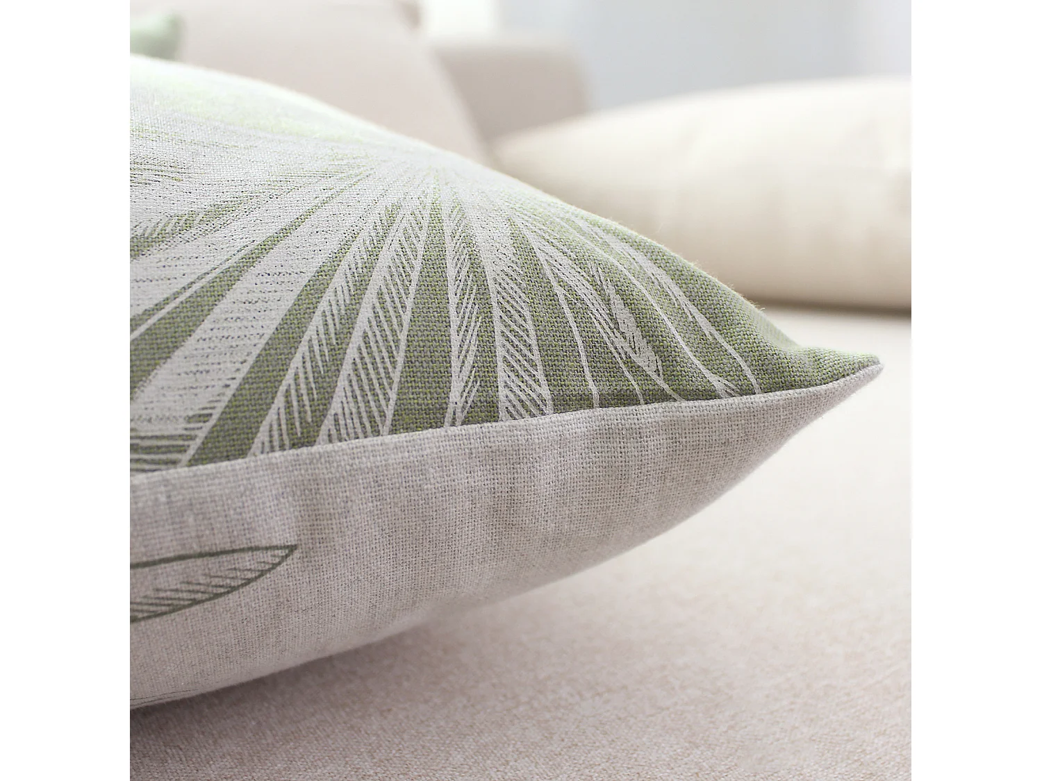 Coussin Déco Imprimé "Mambo" 40x40cm Vert Olive