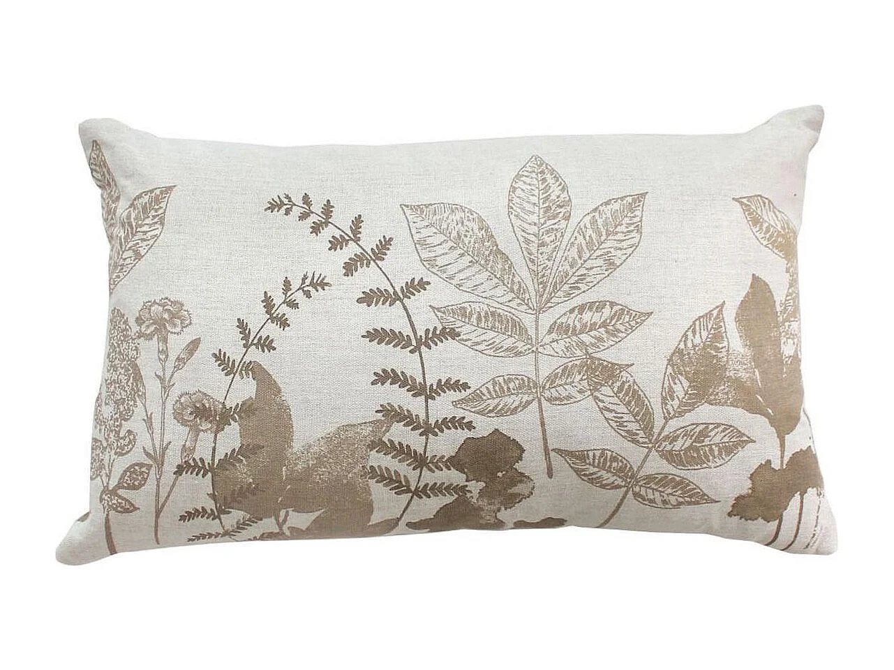 Coussin Déco à Motifs "Natura" 30x50cm Écru