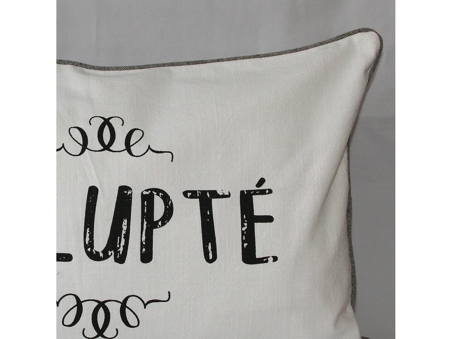 Coussin déhoussable et passepoilé