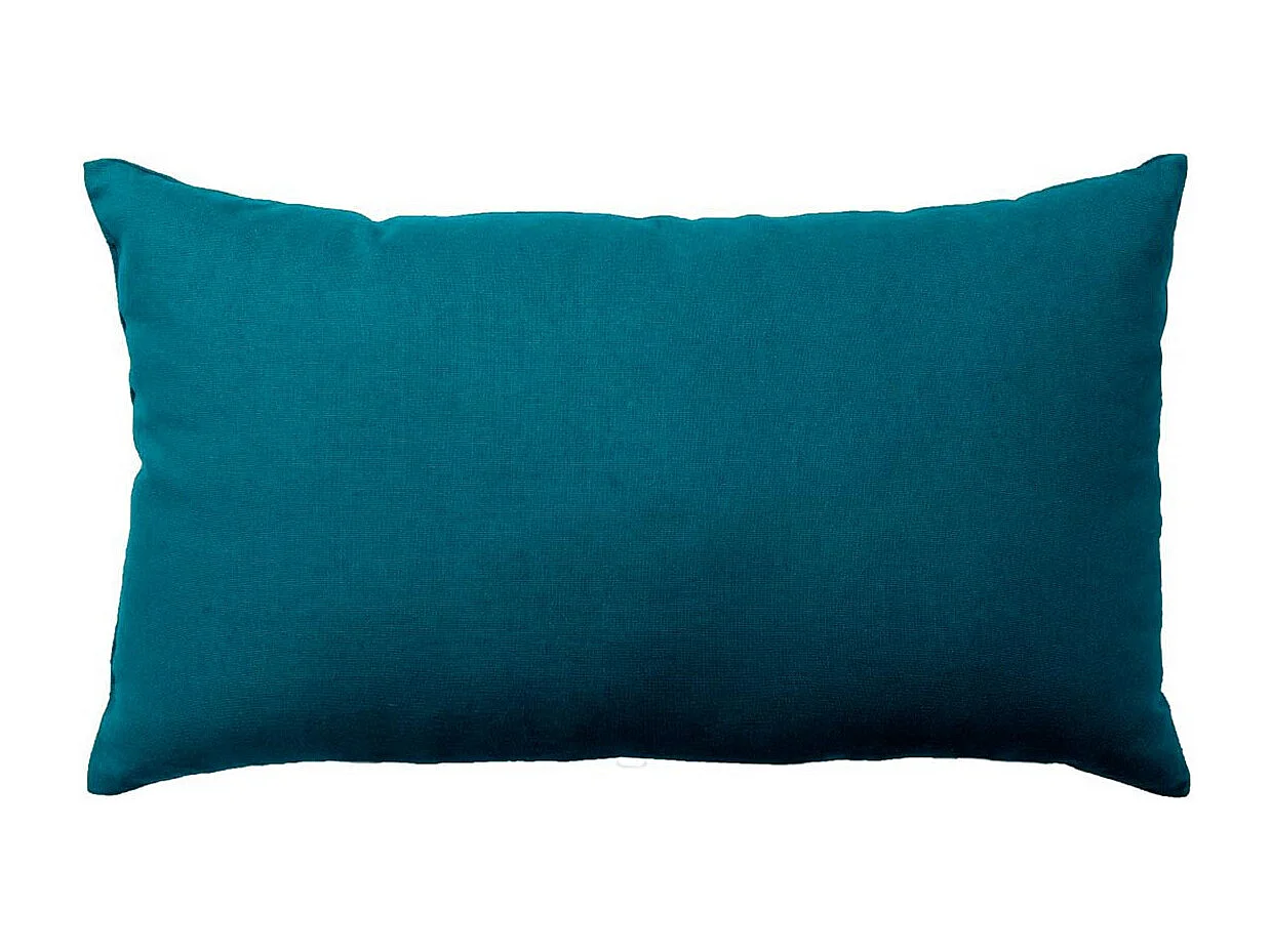 Coussin Déco Uni "Panama" 30x50cm Bleu Canard