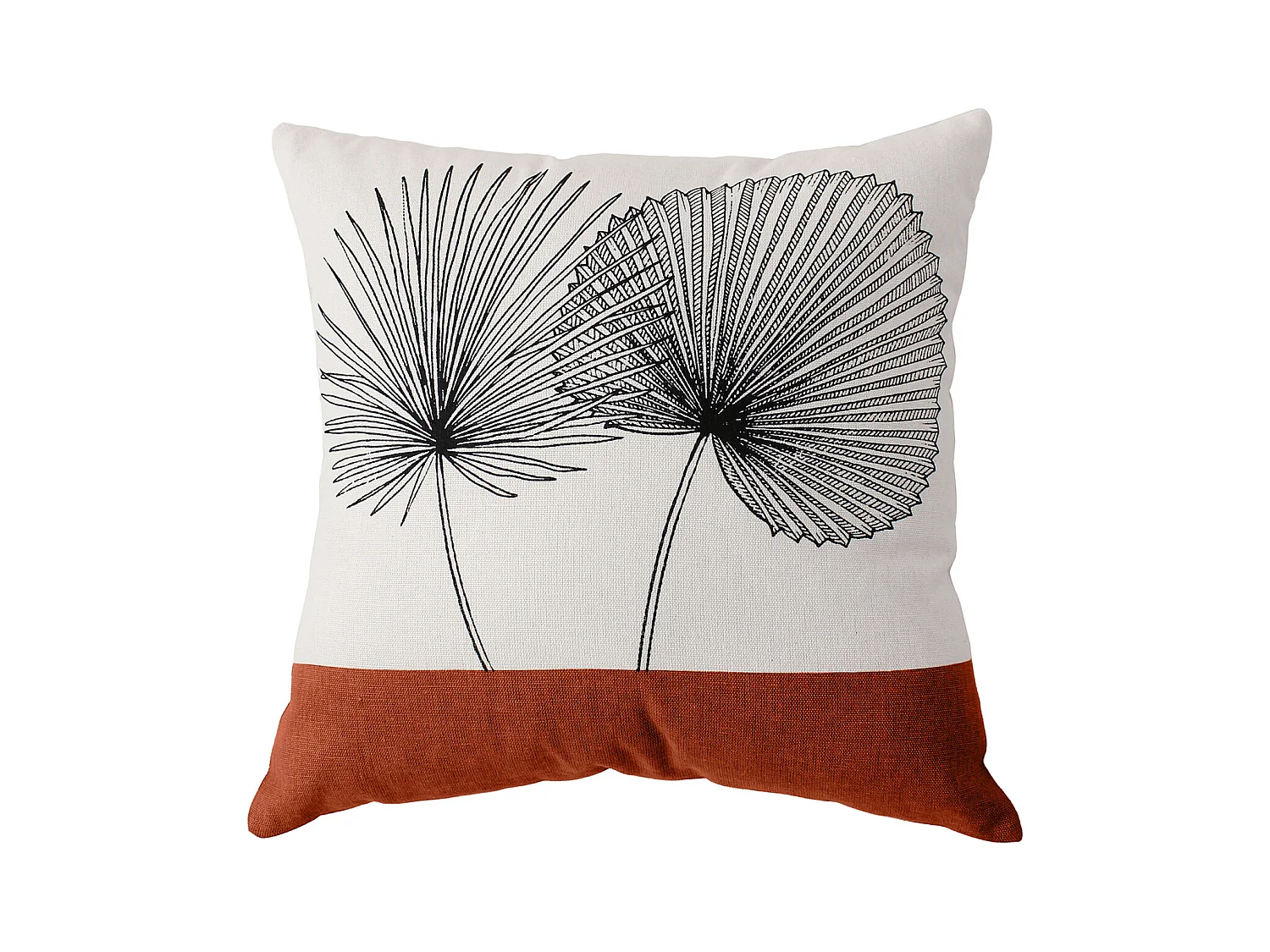 Coussin carré feuilles de palmier