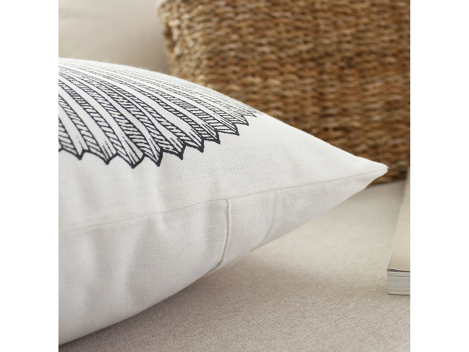 Cojín cuadrado hojas de palmera