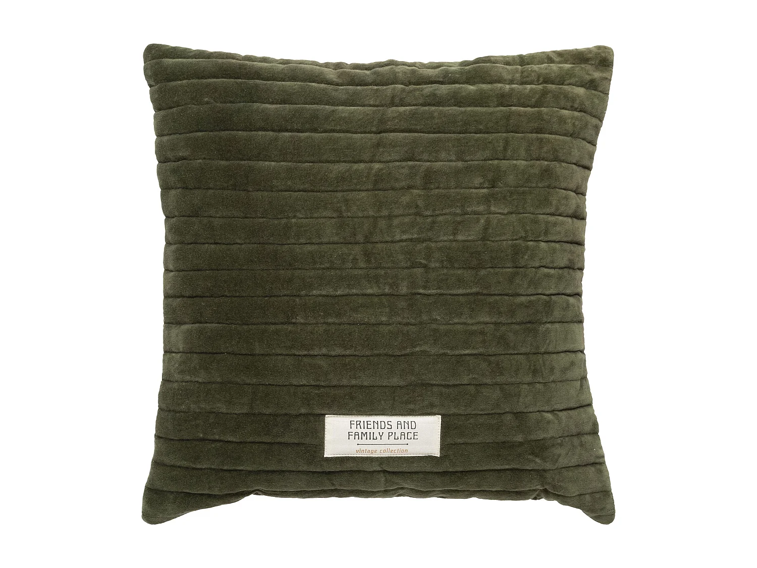 Coussin Déco Matelassé "Family Corner" 45x45cm Kaki