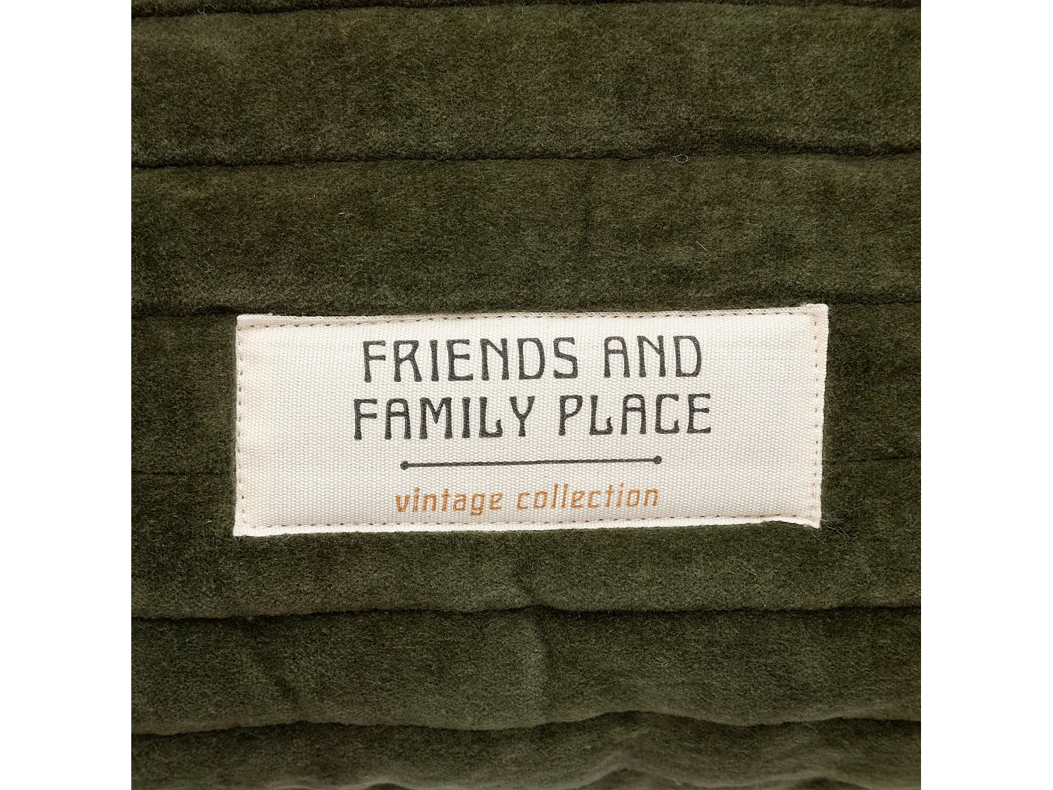 Coussin Déco Matelassé "Family Corner" 45x45cm Kaki