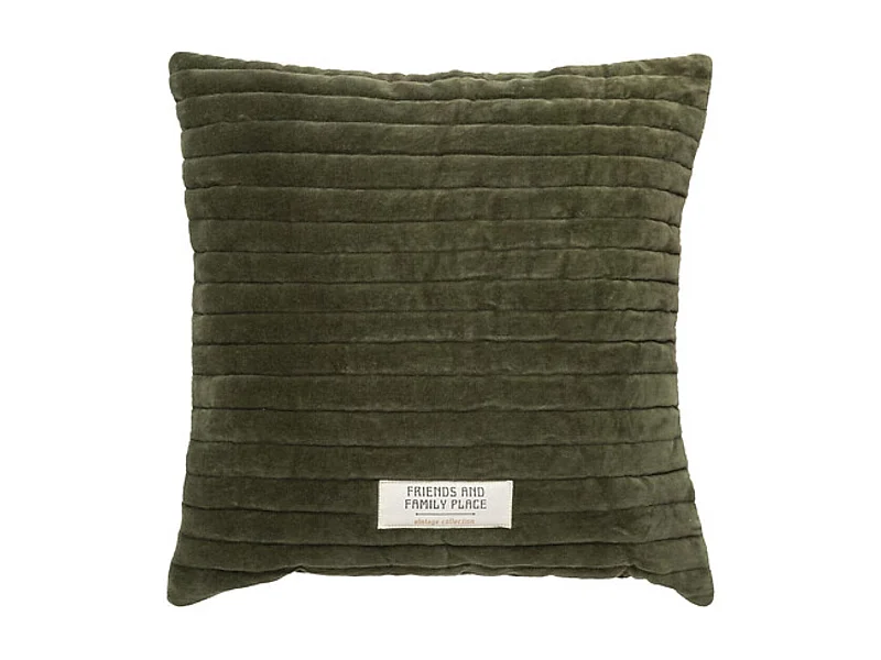 Coussin Déco Matelassé "Family Corner" 45x45cm Kaki